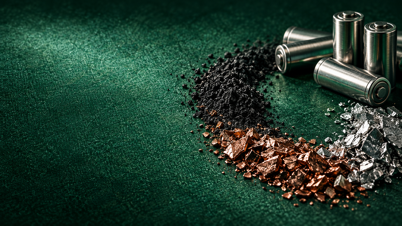 Illustrative lithium-ion cells with black mass, copper and aluminium material fractions